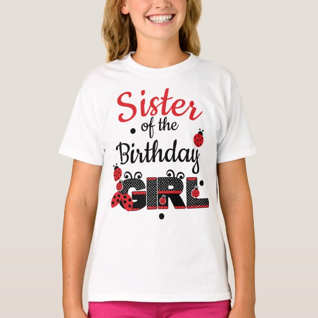 Camiseta Mujer de camisas insecto Hermana del Chica de cump (Anverso)