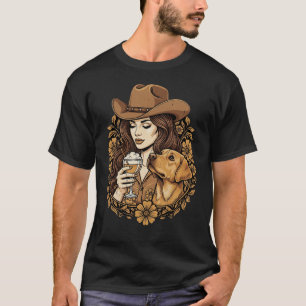 Camiseta Mujer de dibujos animados vintage y amor de perro 