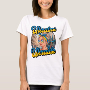 Camiseta Mujer de estilo retro de Ucrania Gráfica Orgullo c