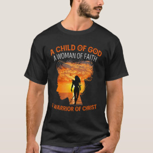 Camiseta Mujer De Fe Y Guerrero De Cristo Cristiano P