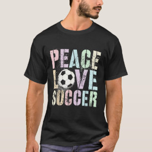 Camiseta Mujer de fútbol divertida paz amor chica meta club