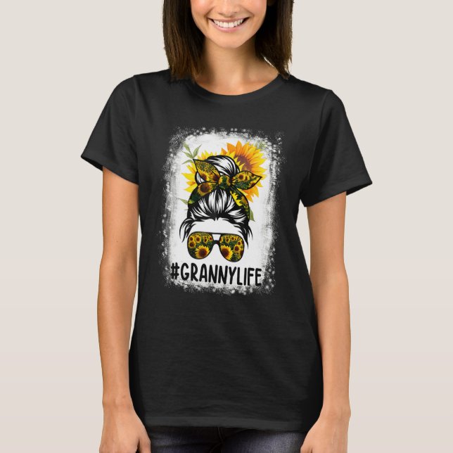 Camiseta Mujer de girasol de pelo largo y desordenado (Anverso)