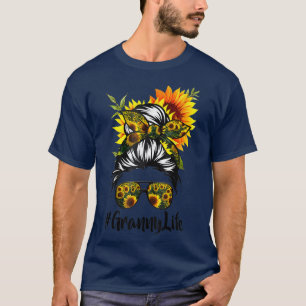 Camiseta Mujer de girasol de pelo largo y desordenado