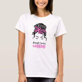 Camiseta Mujer de Ilustracion rosado desordenado cáncer de 