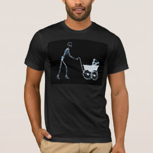 CAMISETA MUJER DE LA RADIOGRAFÍA Y CARRO DE BEBÉ