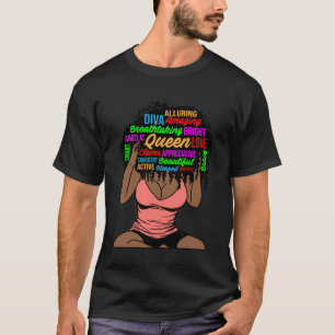 Camiseta Mujer de melanina cautivadora reina de piel morena