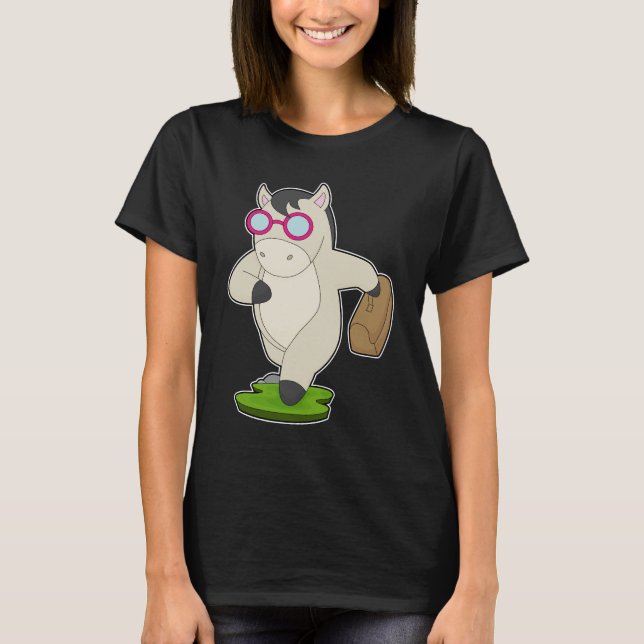 Camiseta Mujer de negocios de caballo Maletín (Anverso)