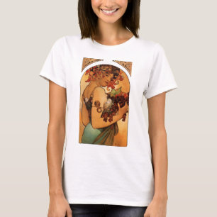 Camiseta Mujer de Nouveau del arte del vintage con la fruta