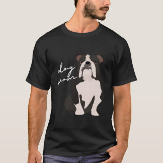 Camiseta Mujer de perro de Bulldog negro y blanco inglés