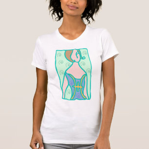 Camiseta Mujer de Pisces de los años 1920 con símbolo verde