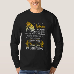 Camiseta Mujer De Septiembre Que Nací Con El Corazón Para U