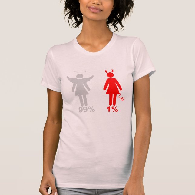 Camiseta Mujer del diablo del ángel el 1% del 99% (Anverso)