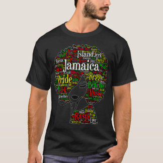 Camiseta Mujer del orgullo de Jamaica con palabras en afro
