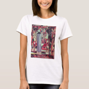 Camiseta Mujer delante de una ventana iluminada grande