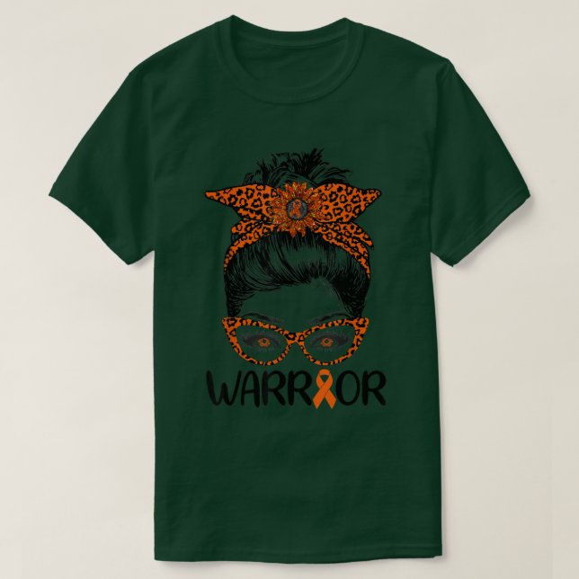 Camiseta Mujer desordenada Naranja de leopardo de Bun (Diseño del anverso)