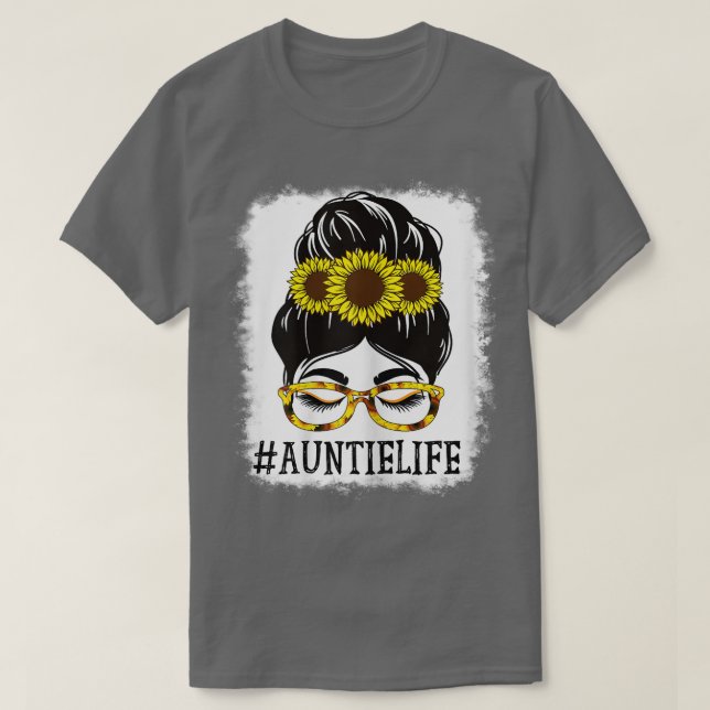 Camiseta Mujer desordenada tía vida abuela girasoles Cu (Diseño del anverso)