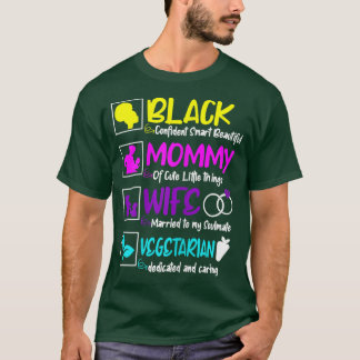 Camiseta Mujer Día de la Madre vegetariano Cute mamá negra