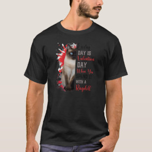 Camiseta Mujer Día de San Valentín Ragdoll Gato Mama Funn
