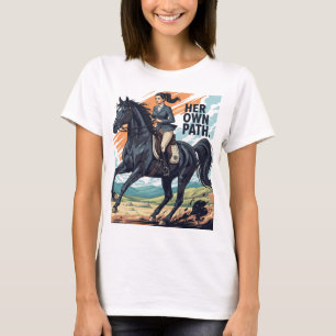 Camiseta Mujer dinámica montando un caballo árabe