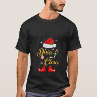 Camiseta Mujer Diva Santa Claus Grupo familiar coincidente