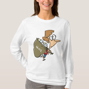 Camiseta Mujer divertida cargando una pesada bolsa de corre