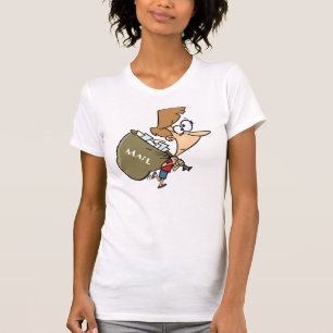 Camiseta Mujer divertida cargando una pesada bolsa de corre