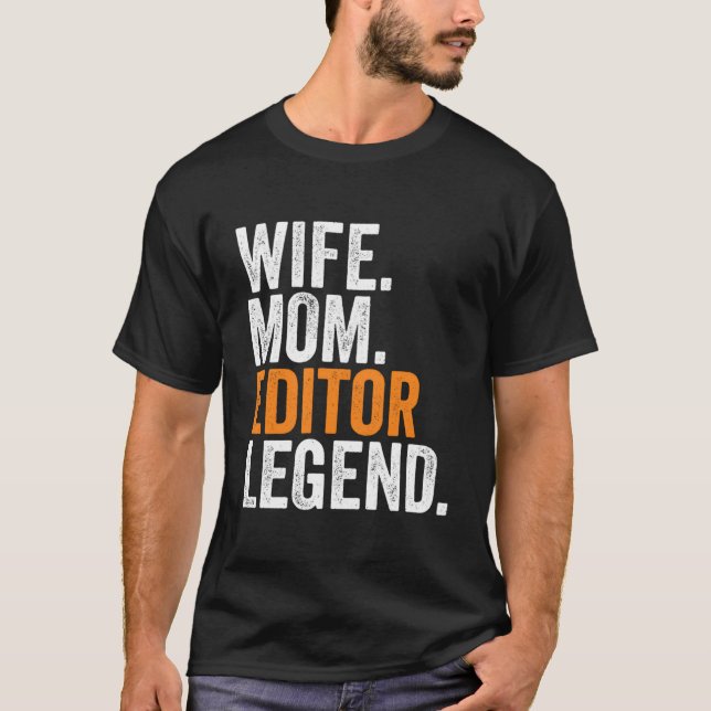 Camiseta Mujer: Editor de esposa mamá legendó oficina de oc (Anverso)
