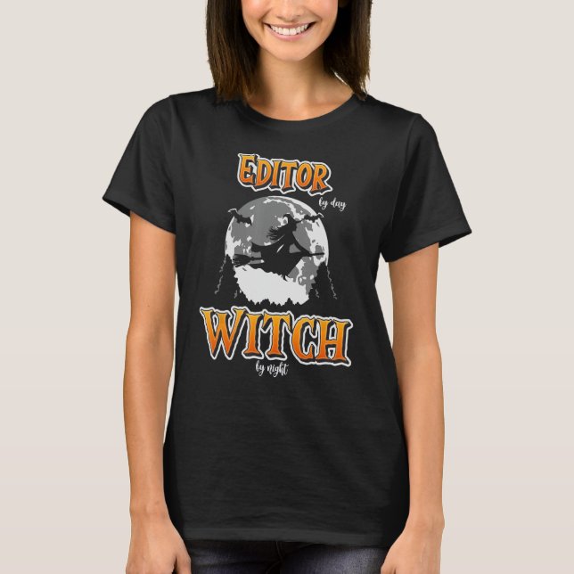 Camiseta Mujer editora de Halloween, divertida foto de vide (Anverso)