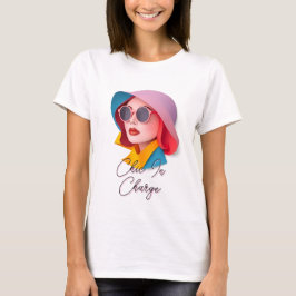 Camiseta Mujer elegante con gafas de sol