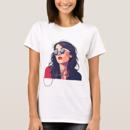 Camiseta Mujer elegante con gafas de sol arte pop