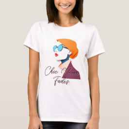 Camiseta Mujer elegante de moda retro