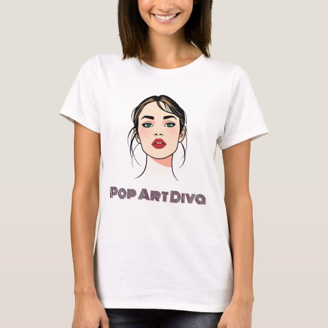 Camiseta Mujer elegante en arte pop Minimalista (Anverso)