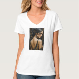 Camiseta Mujer elegante en micro mosaico 3D – Lujo negro