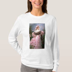Camiseta Mujer elegante en una rosaleda