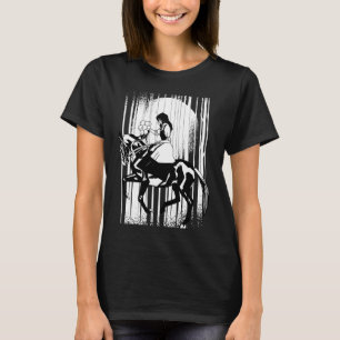 Camiseta Mujer elegante montando a caballo en silla de mont