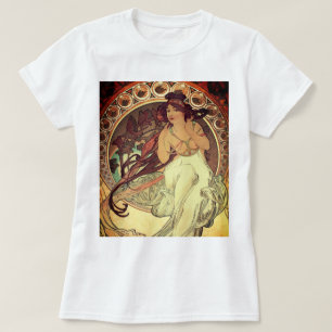 Camiseta Mujer elegante vintage art nouveau Alphonse Mucha