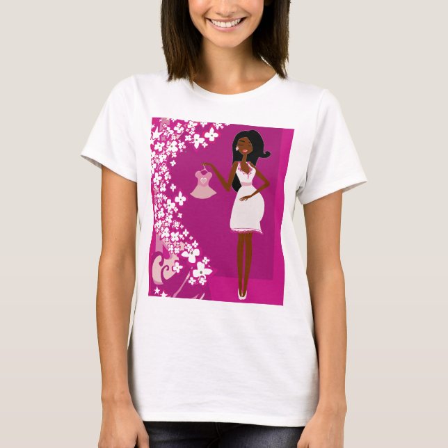 Camiseta mujer embarazada negra (Anverso)