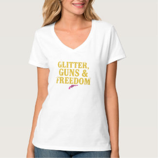 Camiseta Mujer Empoderada: Brillo, Armas y Libertad