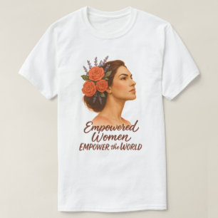 Camiseta Mujer empoderada con flores