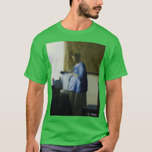 Camiseta Mujer en azul leyendo una carta 1663 Johannes Verm