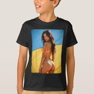 Camiseta Mujer en camiseta: Morena con bikini y Ucrania