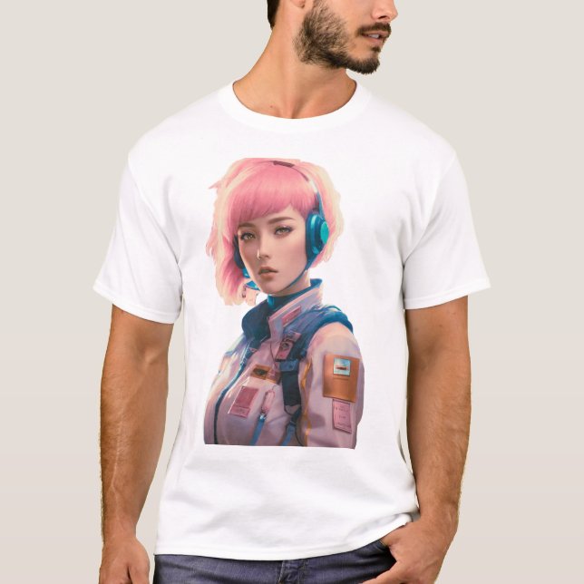 Camiseta Mujer en estilo de ciencia ficción (Anverso)
