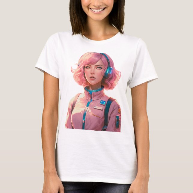 Camiseta Mujer en estilo de ciencia ficción (Anverso)