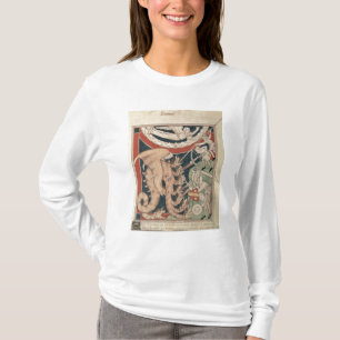 Camiseta Mujer en nube sobre luchar de cinco hombres