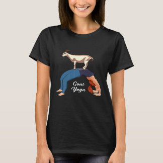 Camiseta Mujer en postura de yoga de cabra granjera doblánd