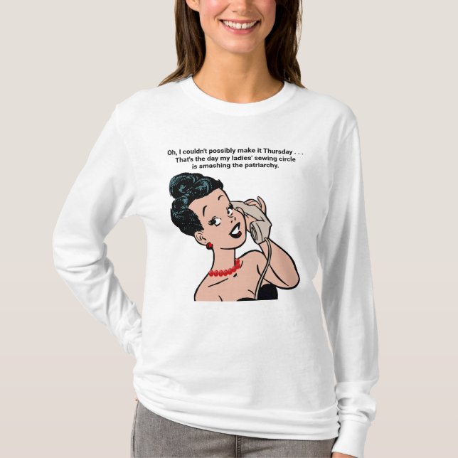 Camiseta Mujer en teléfono destroza al patriarcado (Anverso)
