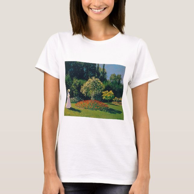 Camiseta Mujer en un jardín, Monet (Anverso)