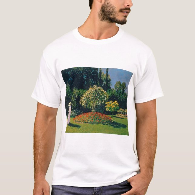 Camiseta Mujer en un jardín, Monet (Anverso)