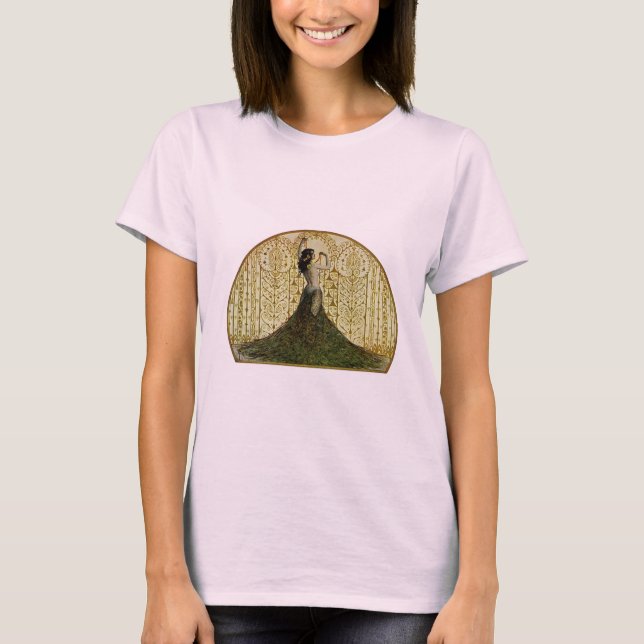 Camiseta Mujer en una falda de pavo real (Anverso)