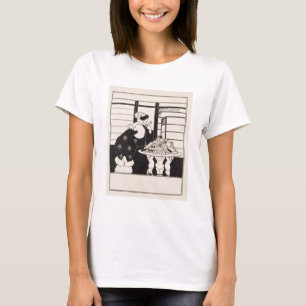 Camiseta Mujer en una librería, diseño para un "libro